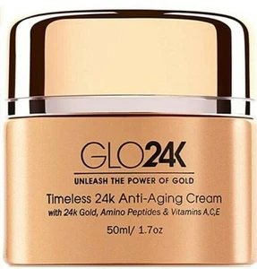 GLO24K ANTI-AGING CREAM w/GOLD AMINO PEPTIDES & VITAMINS A, C & E NEW AUTHENTIC - Picture 1 of 3