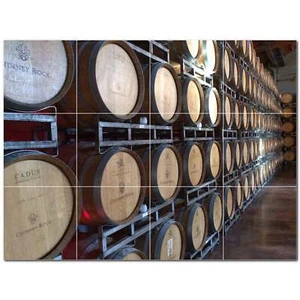 Wine Ceramic Tile Wall Mural PT501214. 17" W x 12.75" H (12) 4.25 tiles - Picture 1 of 1
