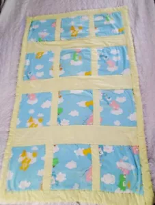 Vintage Care Bear Handmade Quilt Boy Girl Baby Blanket Throw comforter carebears - Picture 1 of 11