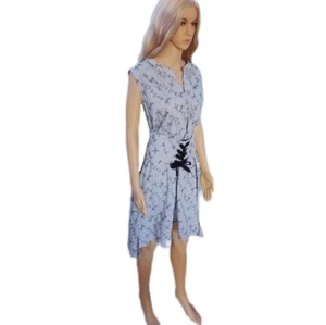New! womens William Rast XL blue eyelet pocket midi lace-up dress - Picture 1 of 7