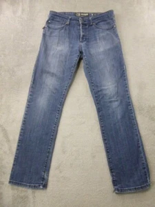 Social Collision Indie Fit Jeans Mens 30x30 Skinny Straight Med Blue Button Fly - Picture 1 of 20
