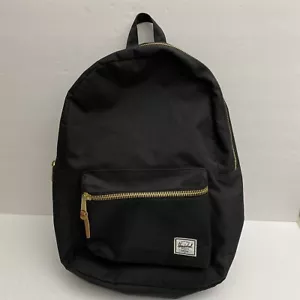 Klassischer Herschel Settlement Rucksack schwarz, 15" Laptopfach Lederakzente - Bild 1 von 9