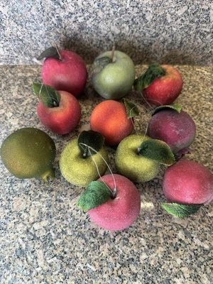 De Colección Imitación Adornos Frutas Azúcar Lote De 11 Manzanas Peras Cocina Mesa Vacaciones Foto 1 de 4