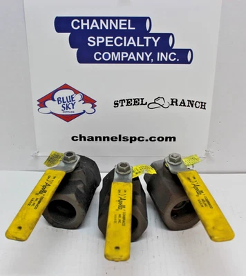 Válvula de bola roscada de acero al carbono Apollo 1.500# de 1 1/2": ¡Lote de 3! Foto 1 de 3