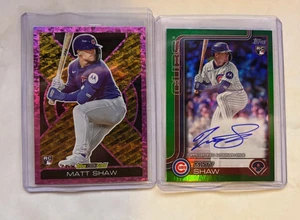 2025 Topps Update GREEN FOIL OnN Card AUTO /99 MATT SHAW Cubs RC + BONUS!! - Picture 1 of 2