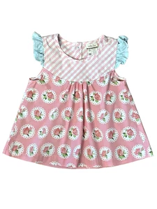 Matilda Jane Hello Lovely Al Fresco Swing Top rosa Blumen Streifen Landhaus Mädchen 6 - Bild 1 von 7