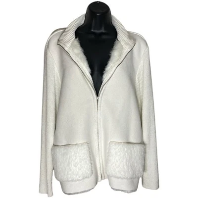 Cárdigan Suéter De Colección Lisa International Para Mujer M Imitación Piel Gamuza Cremallera Y2K Mob Wife Foto 1 de 4