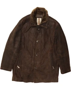 CANDA Mens Leather Jacket IT 54 2XL Brown Leather AW14 - Picture 1 of 4