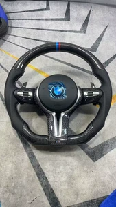 BMW STEERING WHEEL & PADDLE SHIFT, Flat Bottom Carbon Fibre, High Quality - Imagen 1 de 4