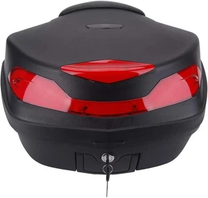48L Motorcycle Tour Tail Box Trunk Luggage Lock Storage Black **Read Condition** - Bild 1 von 8