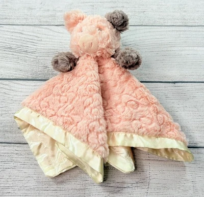 Mary Meyer Pink Pig Lovey Security Blanket Putty Baby Plush Nursery Satin - Image 1 of 4