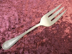 BEADED ANTIQUE Large Cold Meat Serving Fork Towle 18/8 Stainless Steel GERMANY - Picture 1 of 3