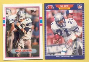 Juego de 2 cartas 1989 Topps Pro Set PAUL MOYER Seattle Seahawks Rookie - Imagen 1 de 1