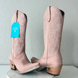 Botas de Vaquero Lane SMOKESHOW Mujer 9.5 Cuero Rosa Vaquera Occidental Media Pantorrilla - Imagen 1 de 13