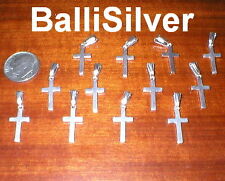 48 pieces Sterling Silver 925 15mm CROSS Charms Wholesale Lot - Italian Silver  
