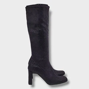 Chinese Laundry Glamour Purple Snake Print Square Toe Tall Heel Boots Size 8 - Bild 1 von 14