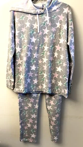 Roudelain Drop Shoulder Hoodie and Slim Leg Pant Lounge Set - Gray - Size Large - Picture 1 of 5