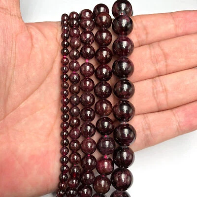 Natural Gemstone Round Spacer Loose Beads Jewelry Making 4mm 6mm 8mm 10mm 12mm - Image 1 of 4