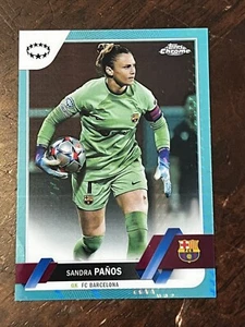 2022-23 UEFA Women's Chrome #83 Sandra Panos Aqua Prism Refractor - Picture 1 of 2