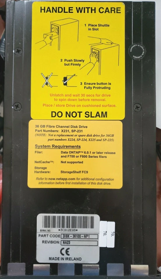 Netapp 36F DISK-3610G-NP1 36 GB Fibre Channel Hard Disk Drive, Ireland. - Image 1 of 4