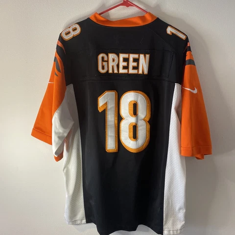 Nike NFL Cincinnati Bengals AJ Green #18 Stitched Jersey Black  Size XL Cover