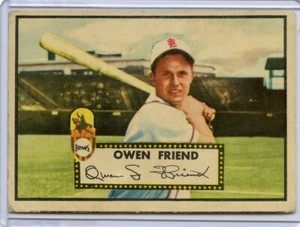 1952 Topps #160 OWEN FRIEND JR - St Louis Browns 