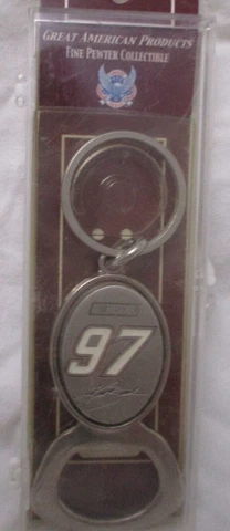 Kurt Busch # 97 PEWTER BOTTLE OPENER METAL KEYCHAIN ! FREE SHIPPING ! Cover