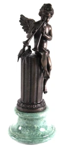 Mathurin Moreau BRONZE AMOR mit LIEBE Vögel Marmorsockel Statue Skulptur - Bild 1 von 17