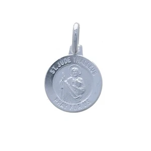 925 Sterling Silver, Mini St. Jude Medallion, 12mm, St. Jude Thaddeus. Religious - Picture 1 of 2