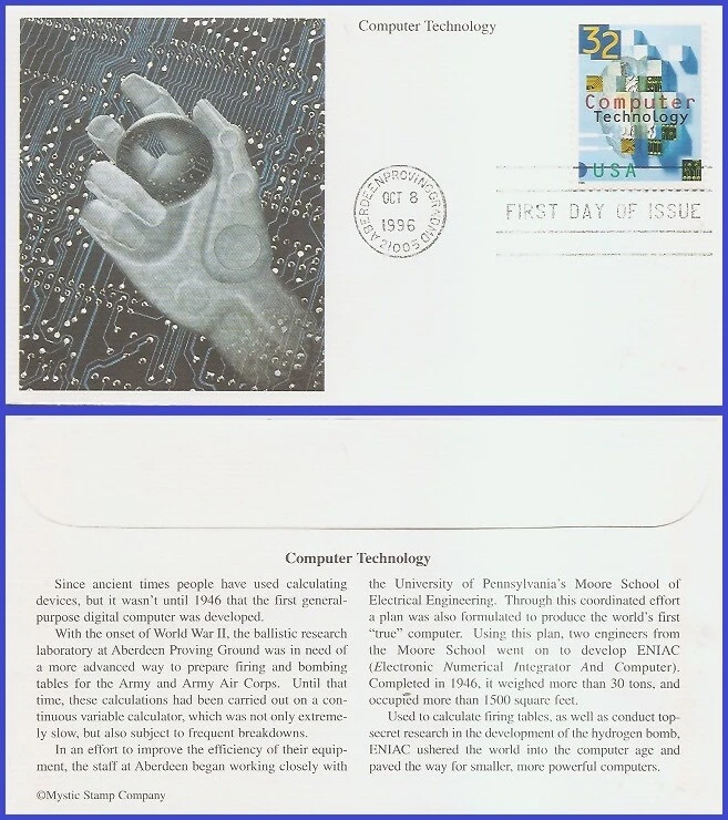 USA5 #3106 U/A MYSTIC FDC   Computer Technology - Image 1 of 1