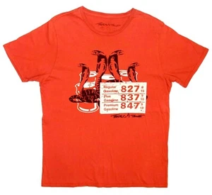 Threads 4 Thought, Future Gas Prices T-Shirt Men's XL, Orange ORGANIC Cotton USA - Picture 1 of 3