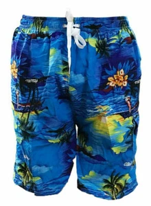Pantaloncini da surf uomo con coulisse fodera in rete baule da nuoto blu oceano M/L - Foto 1 di 5