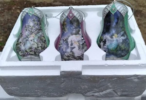 Mimi Jobe's Fairyland Unicorn Fairy Ornaments 2000 Bradford Set~3 Original Box - Picture 1 of 5