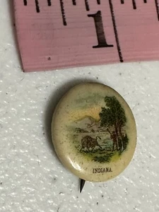 Indiana State Seal Sweet Caporal sigarette Whitehead & Hoag pulsante pinback - Foto 1 di 2