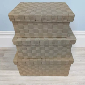 Blue Canyon Siena Creme Mehrzweck Aufbewahrungskorb mit Deckel - Bild 1 von 3