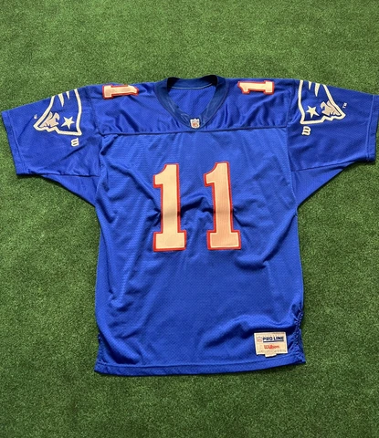 Drew Bledsoe Wilson Patriots Pro Line Jersey Size 48 XL Mens Authentic Free Ship Cover