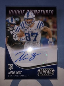 2021 Panini Chronicles Threads Draft Picks Noah Gray Pink Rookie Signatures RC