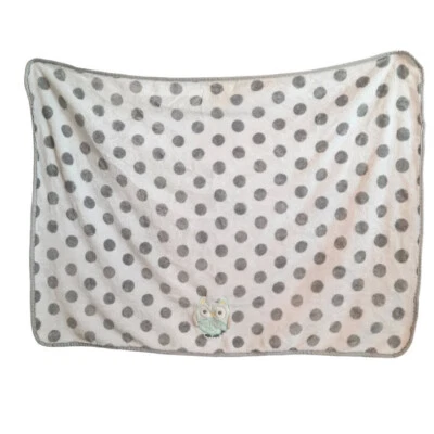 Manta Lovey de seguridad para bebé polar blanco lunares gris búho Garanimals 38" X 29" Foto 1 de 3