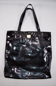 Bolso de hombro Lauren Ralph Lauren 1967 negro charol logotipo 15" x 15" - Imagen 1 de 17
