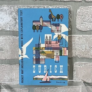 Vintage Zurich, Switzerland Map and Tour Guide Pocket Edition 1969-1970 - Picture 1 of 8