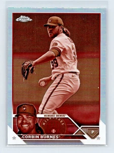 2023 Topps cromo #214 Corbin Burnes refractor sepia Milwaukee Brewers - Imagen 1 de 2