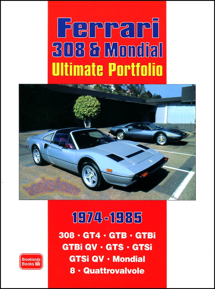 FERRARI 308 BOOK GTS GTB PORTFOLIO GTSi MONDIAL ULTIMATE GT4 V8 QV 308GTB 308GTS - Image 1 of 1