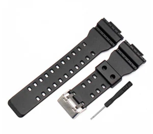 16mm Black w/ Tool Rubber Strap For Casio G-shock GD120 GA100 GA110 GA400 L116 - Picture 1 of 7