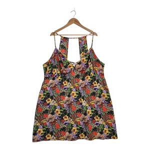 VTG Tru To You Cacique Lingerie Gown Chemise Sz 26/28 Multicolor Tropical Floral - Picture 1 of 13