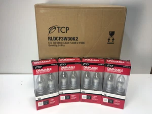 TCP LED DECO Clear Flame Tip E12 15 Watt Equivalent Full Case (48) Bulbs - Picture 1 of 4