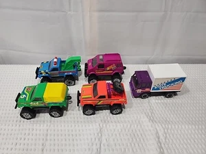 Lot Of 5 Vintage 1987 Remco Toys Tow Truck Bronco Moving Truck Aero Van 4x4 Truc - Picture 1 of 9