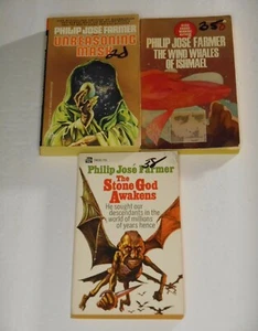 Three by Philip Jose Farmer (StoneGod,UnreasoningMask,WindWhales) pb 3 book LOT - Picture 1 of 4