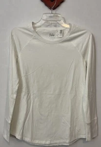 Justice Girls Size 14 White Long-Sleeved Cotton Blend Logo Shirt NWT! A6486 - Picture 1 of 4