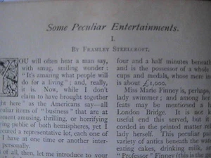 Side Show Shows Weird Circus Old Antique 1896 Article Cliquot Ricardo - Picture 1 of 5
