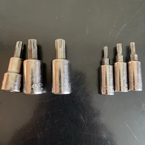 Craftsman Torx Bit Set 6 Pc 1/4” 3/8” Drive - Picture 1 of 7